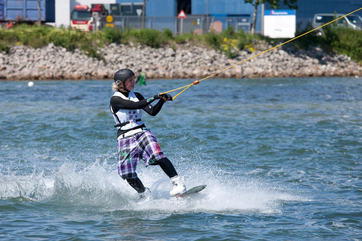 picture of woman wakeboarding