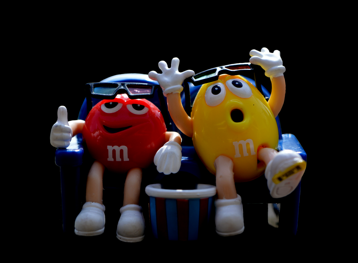 picture of yellow and red M and Ms
