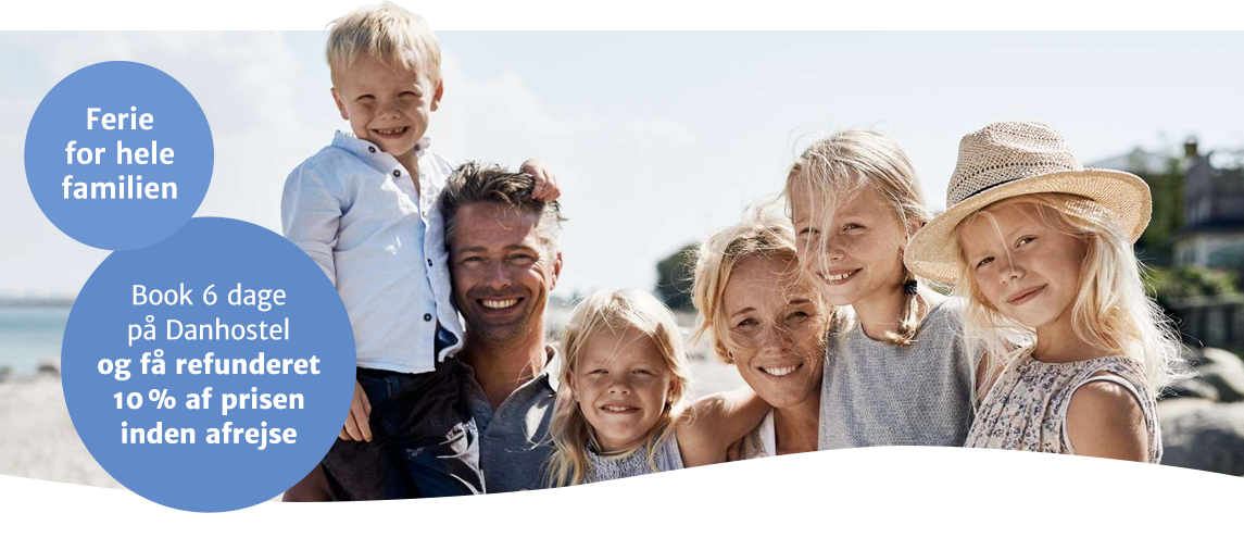 Book 6 dage på Danhostel og få refunderet 10% af prisen