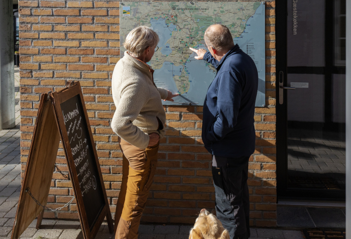 Kort over vandreruter på Danhostel Rønde